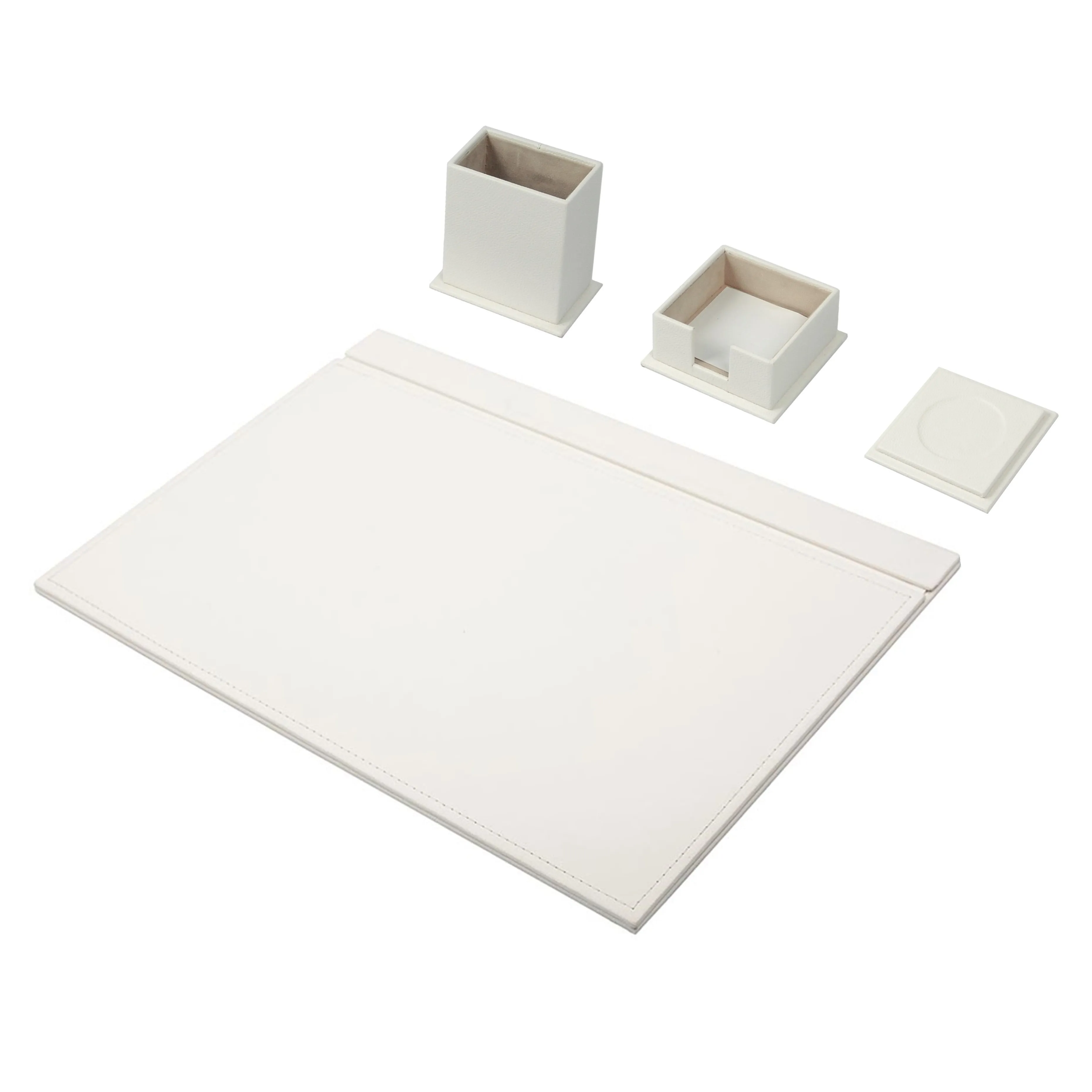 Elegant 4 Pcs Leather Desk Sets Office Supplies Desk Organizer Office Accessories Desktop Set Stationary Set Large Desk Pad