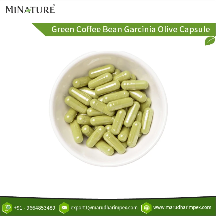 India Origin Supplier Selling Healthcare Supplement 100% Pure and Natural Green Coffee Bean Garcinia Olive Capsule