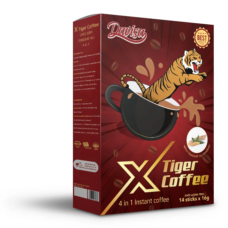 Wholesale Tongkai Ali  4 in 1 Instant Coffee From Vietnam Man Heathly DAVISA Brands