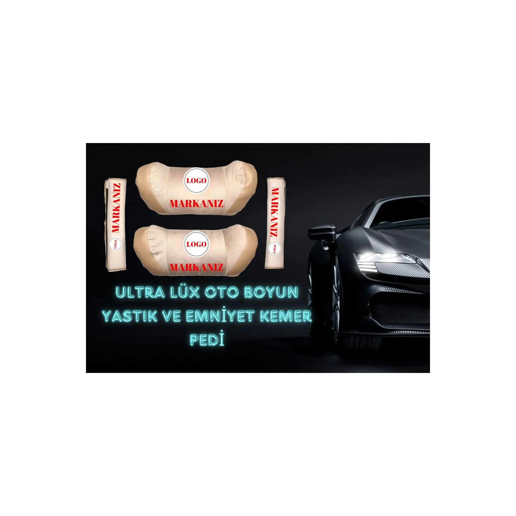 MAZDA 323 LANTİS Miyrem-высококачественный Комплект подушек для шеи и ремня безопасности бежевого цвета