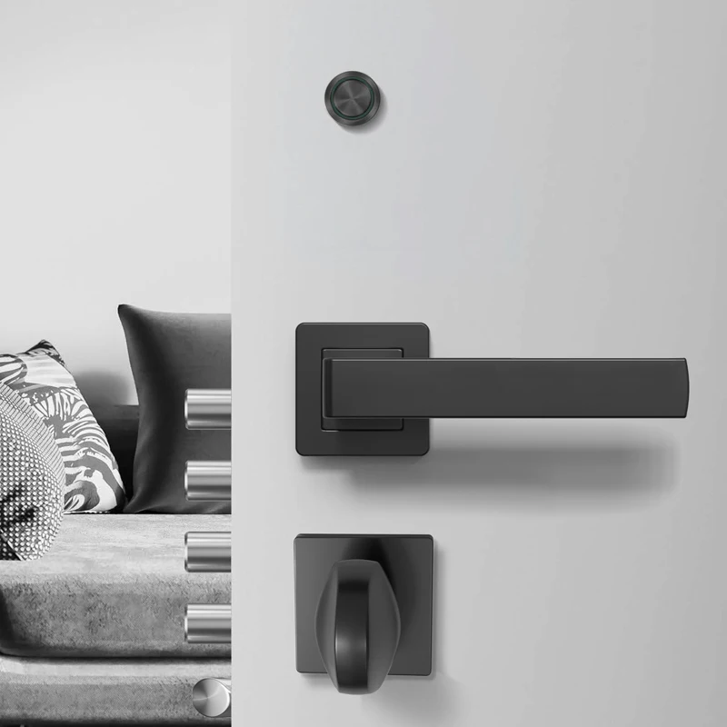 Door Hardware Inner House Door Handle Lock Hotel Interior Silver Lever Handle Metal Entrance Door Handle