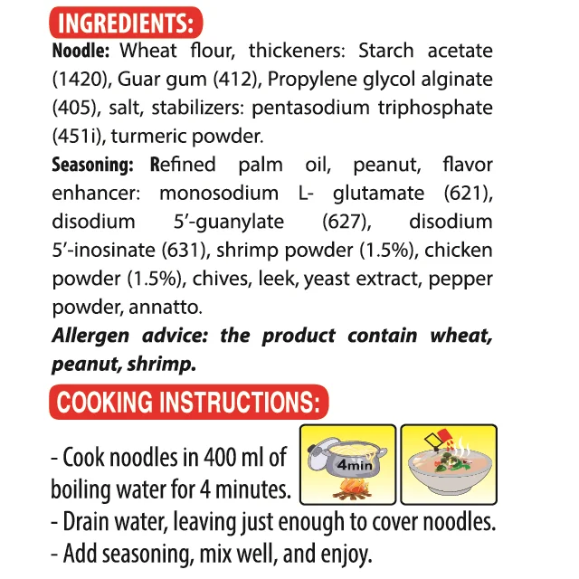 Hot Selling best price ISO 22000 -2018 SHRIMP AND CHICKEN FLAVOR QUANG NOODLE  wheat flour Viet Nam