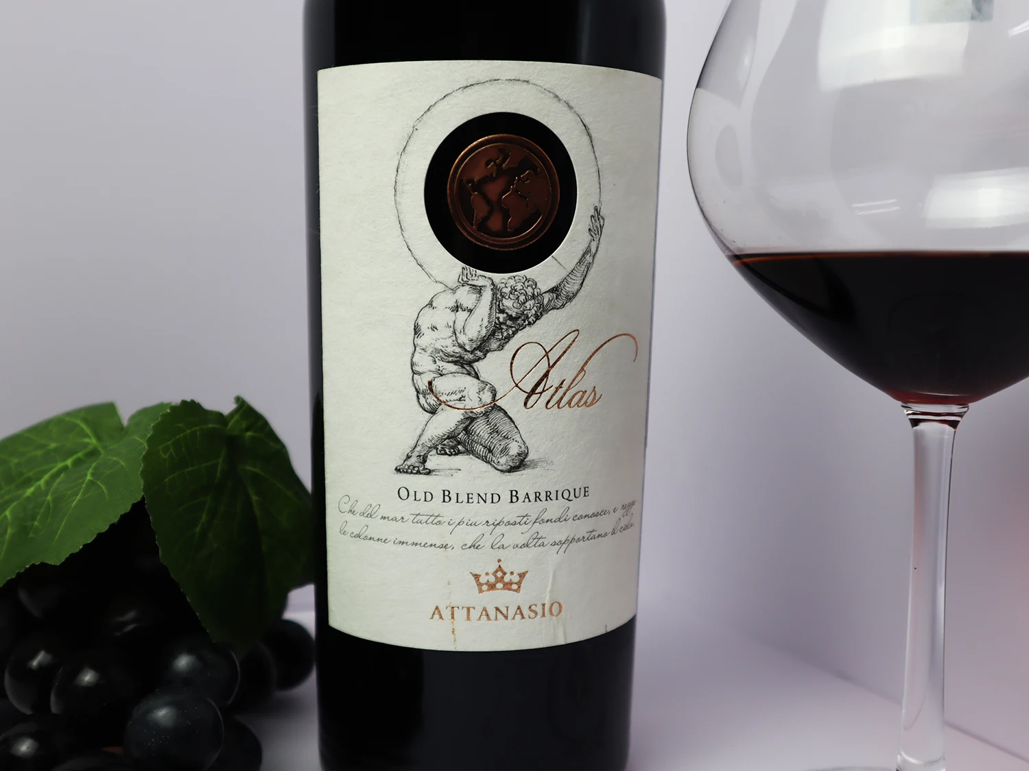 Using for table wine with dry taste grilled dishes flavoring red wine price Attanasio Atlas old Blend Barrique from Italy