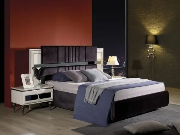 Stylish Look Oscar Model Bedroom Furniture Set Luxury Design Dark Grey Color Furniture Premium Quality - Made in Turkey