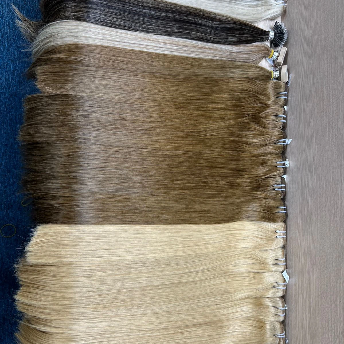Weft Human Hair From Vietnam All Colors Piano Ombre Super Double Drawn Cold Shade All Types
