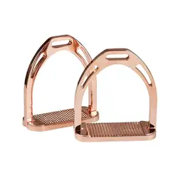 High Quality Equestrian Shiny Blue Color Spanish Stirrups English Stirrups Horse Back Riding Safety Stirrups