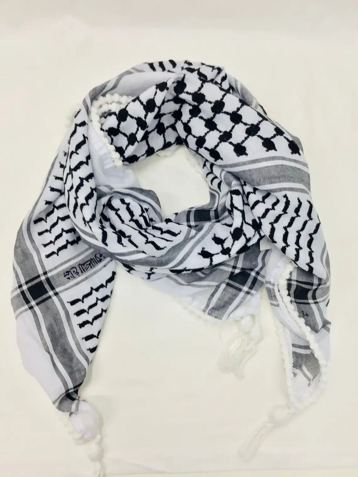 New Design Wholesale Price Top Quality Material Made 100% Cotton Shemagh Desert Scarf Wrap for Men