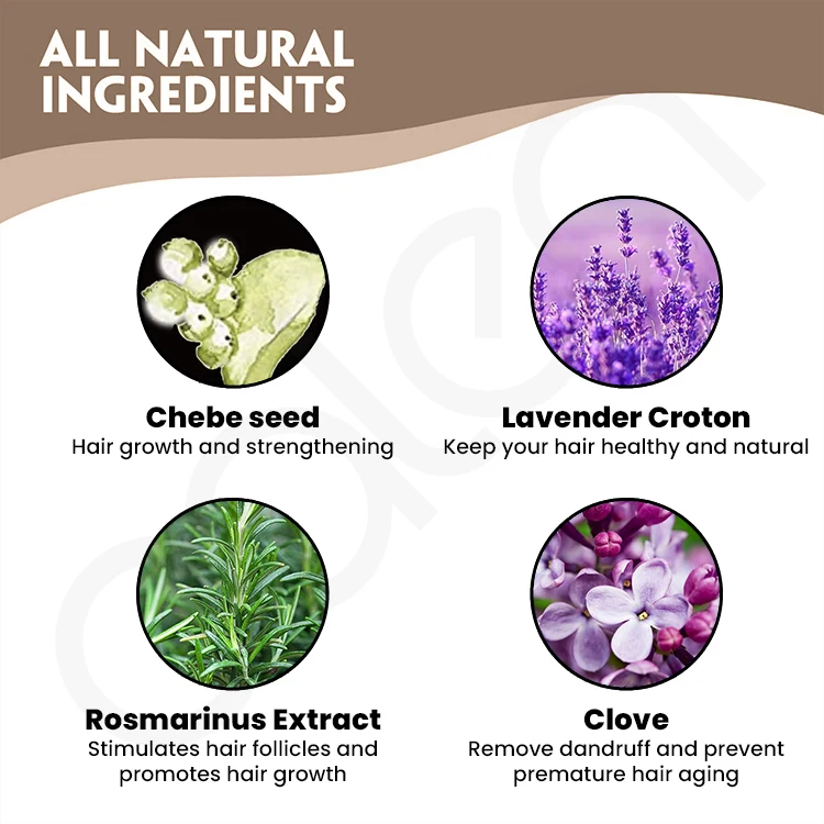Oalen Wholesale OEM Hair Growth Product Natural Chebe Powder Anti Hair Loss Chebe Hair Powder
