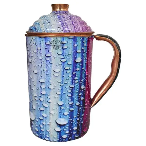 Pure Printed Copper Water Jug for Home Handmade Pitcher Low Price with Sale Product