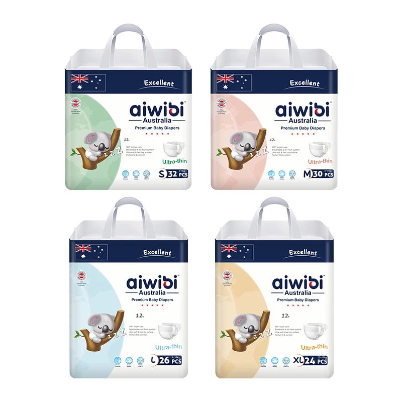 Aiwibi Baby Diapers/Nappies In Brazil  Baby Disposable Diaper Japan SAP Fitted Breathable Tape Diapers Wholesalers