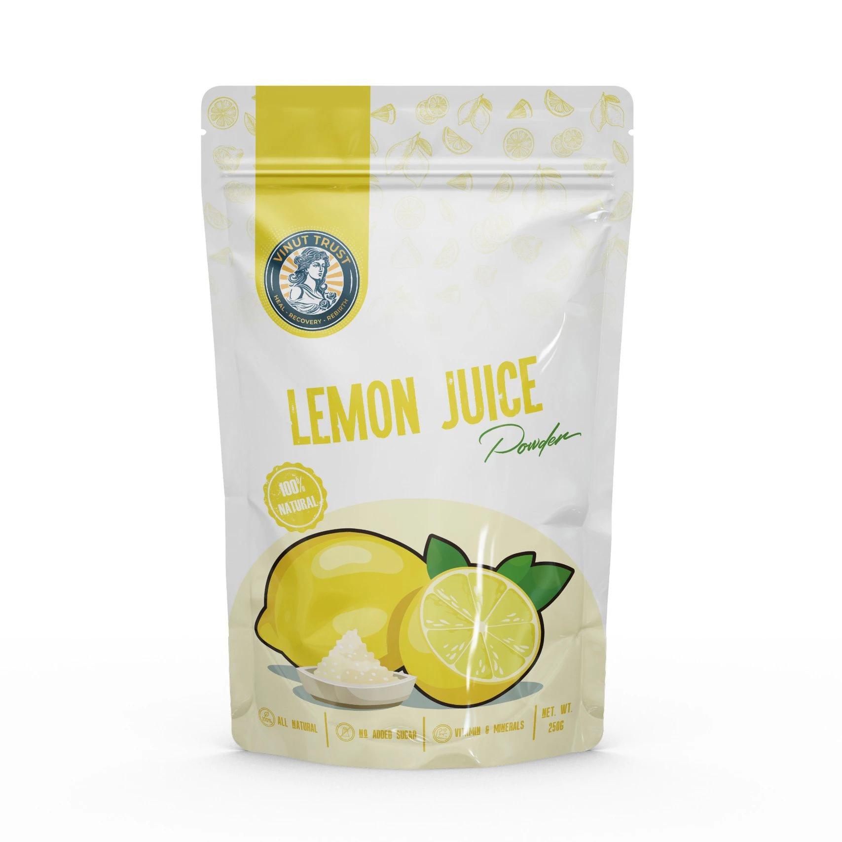 Vinut Trust Custom Lemon Powder - Wholesale, Organic Certified, Real Fruit Extract, 250g