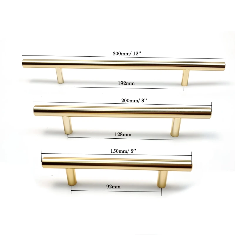 OEM Furniture Hardware Gold Stainless Steel T Bar Handle kitchen drawer handle pull for Kitchen