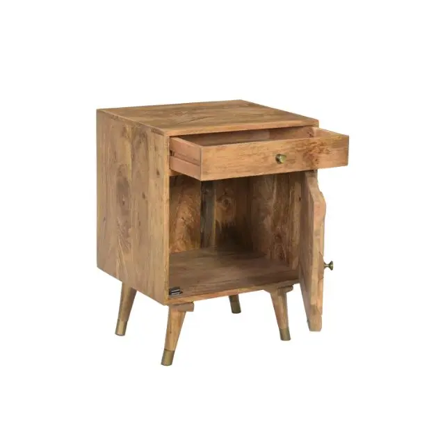 New  Clio Collection  Modern Antique End Table Living Room Luxury Round Centre Coffee Tables Natural Tobacco brown F