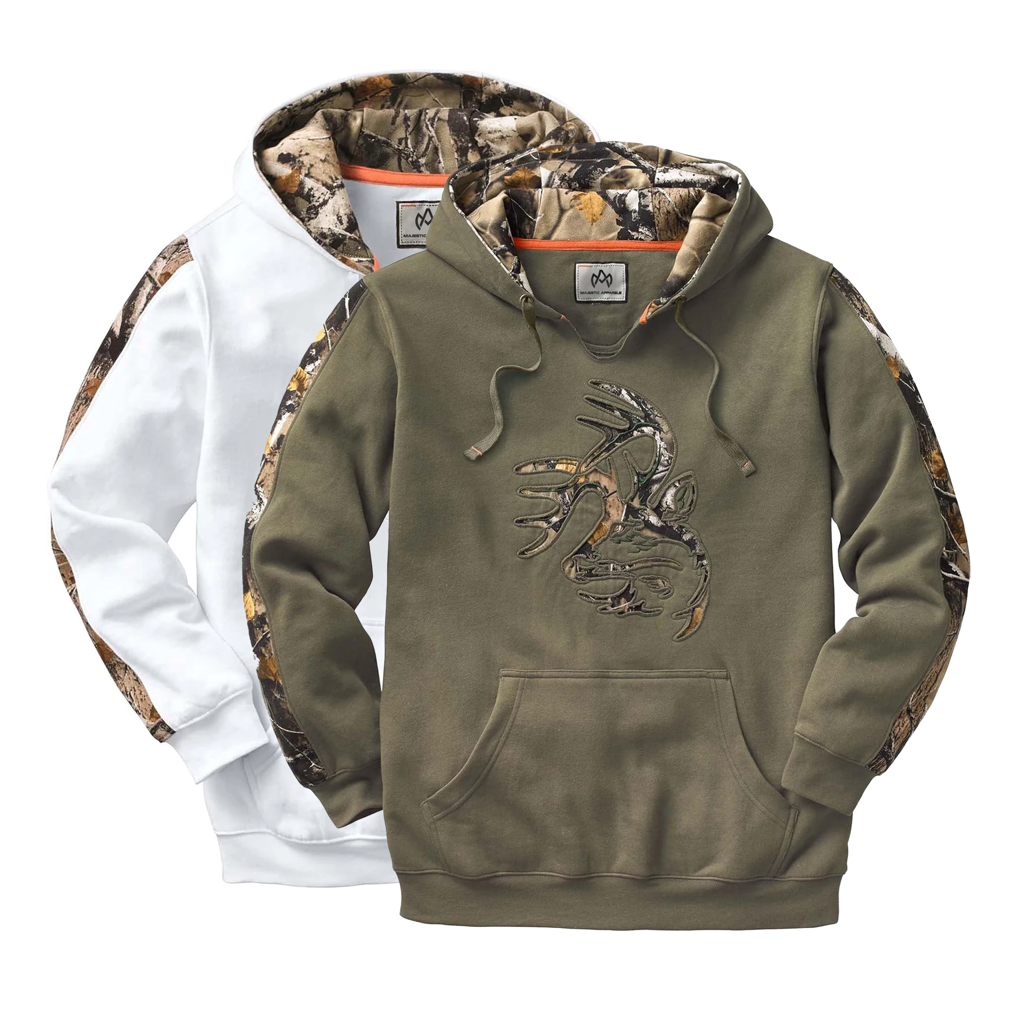 2024 Custom New 500 Gsm Woven Oversized Pullover Hoodie Solid Washed Autumn Buck Applique Design Embroidered Hooded Clothing Use