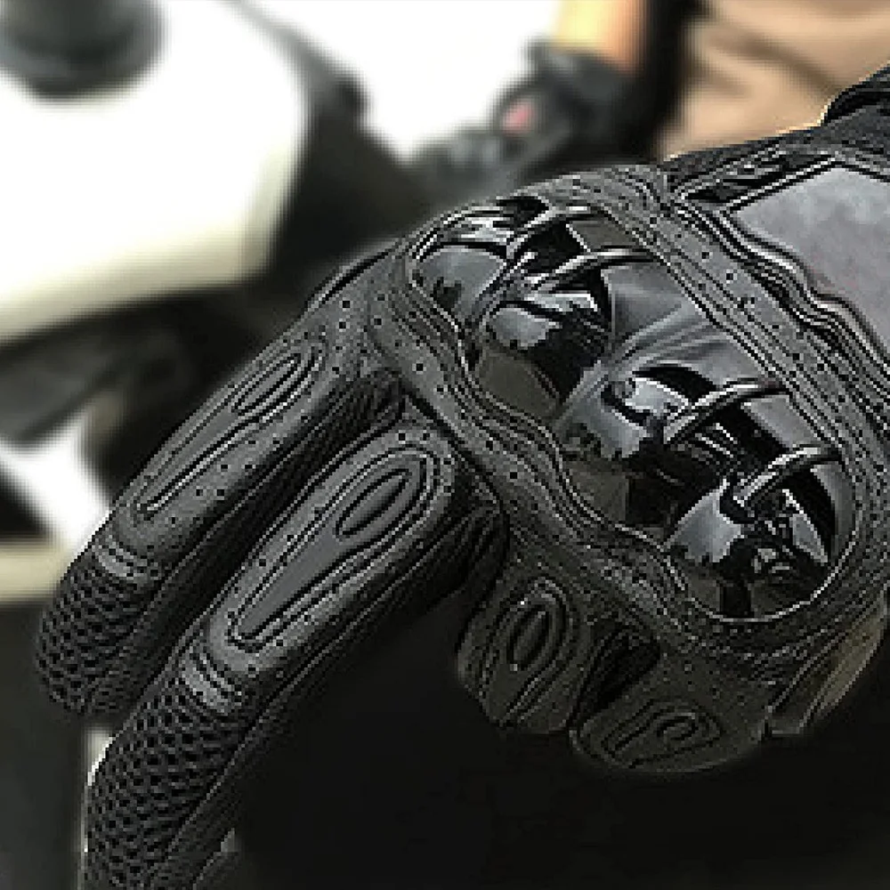 Wholesale Motorcycle Genuine Leather Gloves Premium Vintage Touchscreen Full Finger Gloves