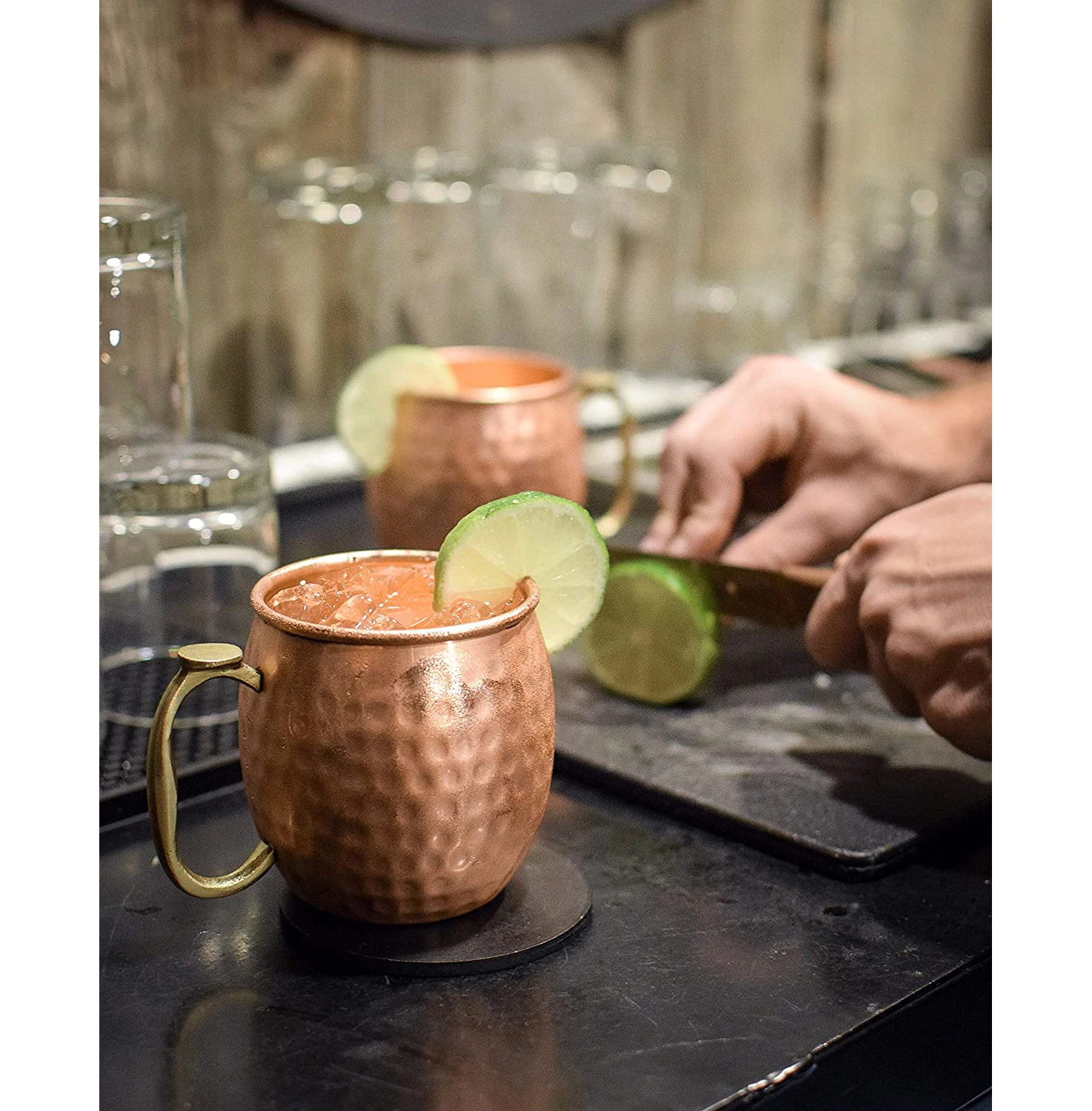100 % Pure Copper Mug Handcrafted Moscow Mule Mug Authentic and Strong Riveted Handle cocktail Beer Drinking mug