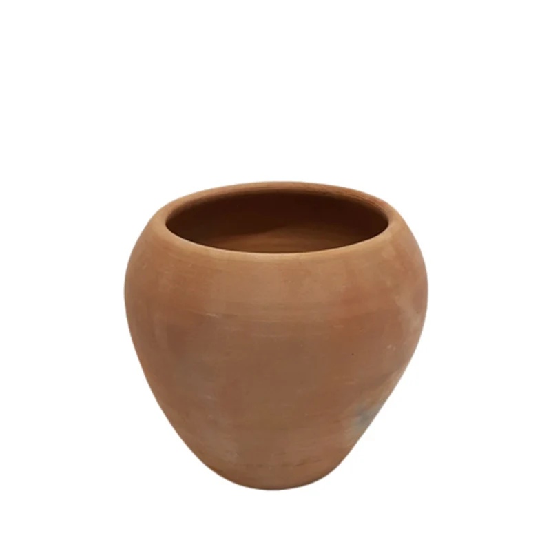 Home Decorative Clay Made Round Flower Vase Natural Color Book Flower Vase For Garden & Tabletop Decoration Customized