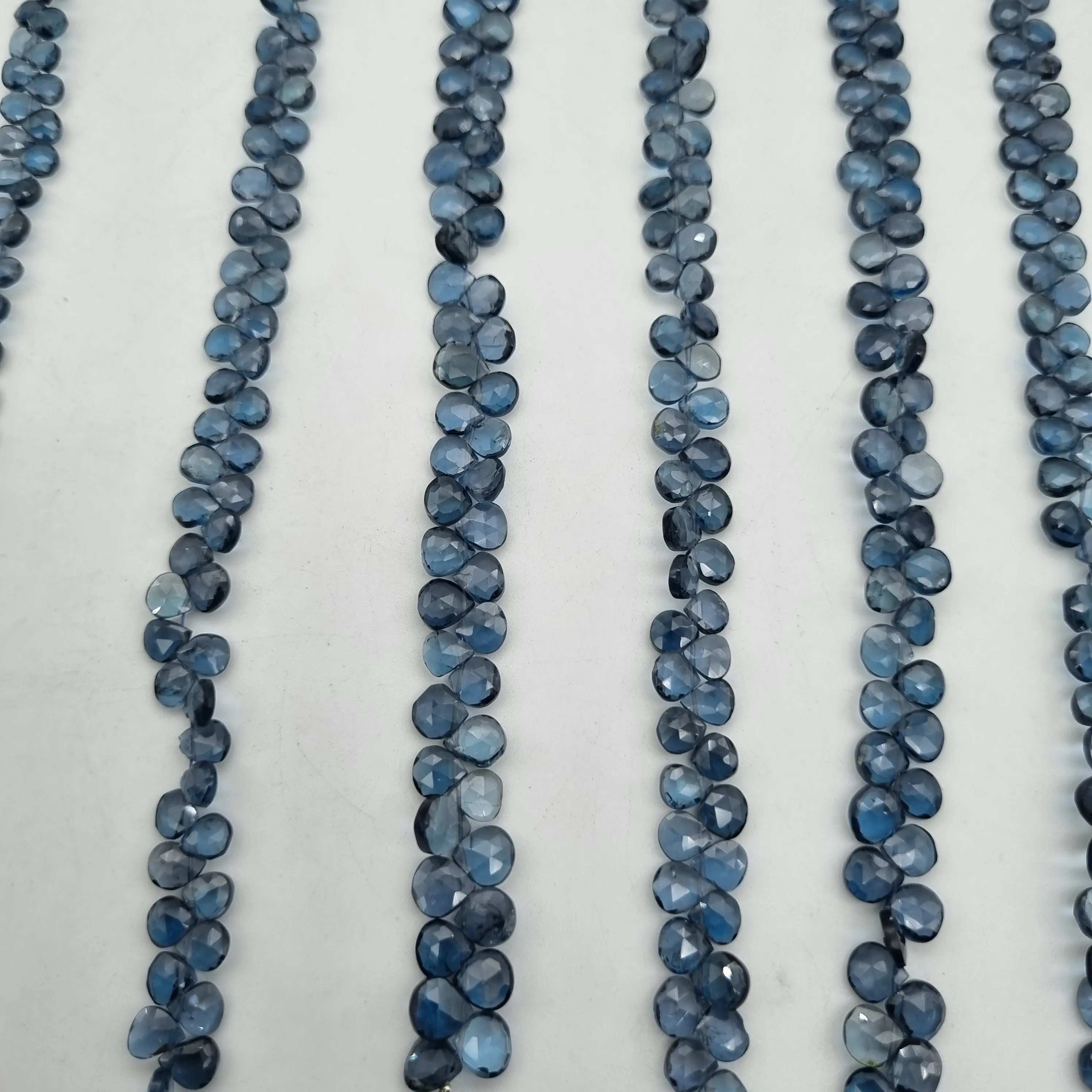 Natural  London Blue Topaz Faceted Heart Cut Beads In Wholesale For Jewelry