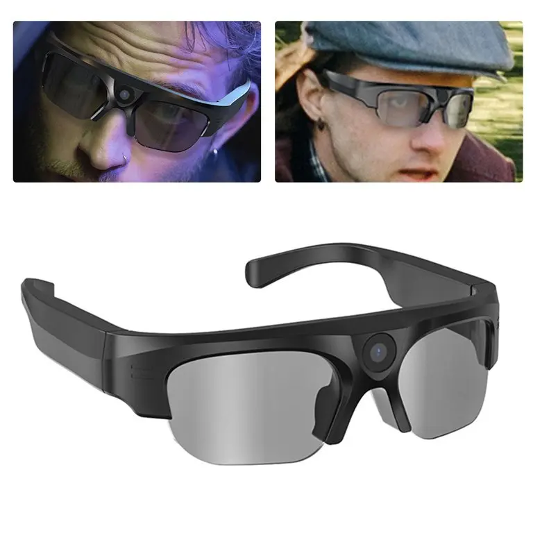 Smart Glasses with Camera Video Recording Action Camera 2K HD Recording 4K Photography Bluetooth Camera Audio and Microphone
