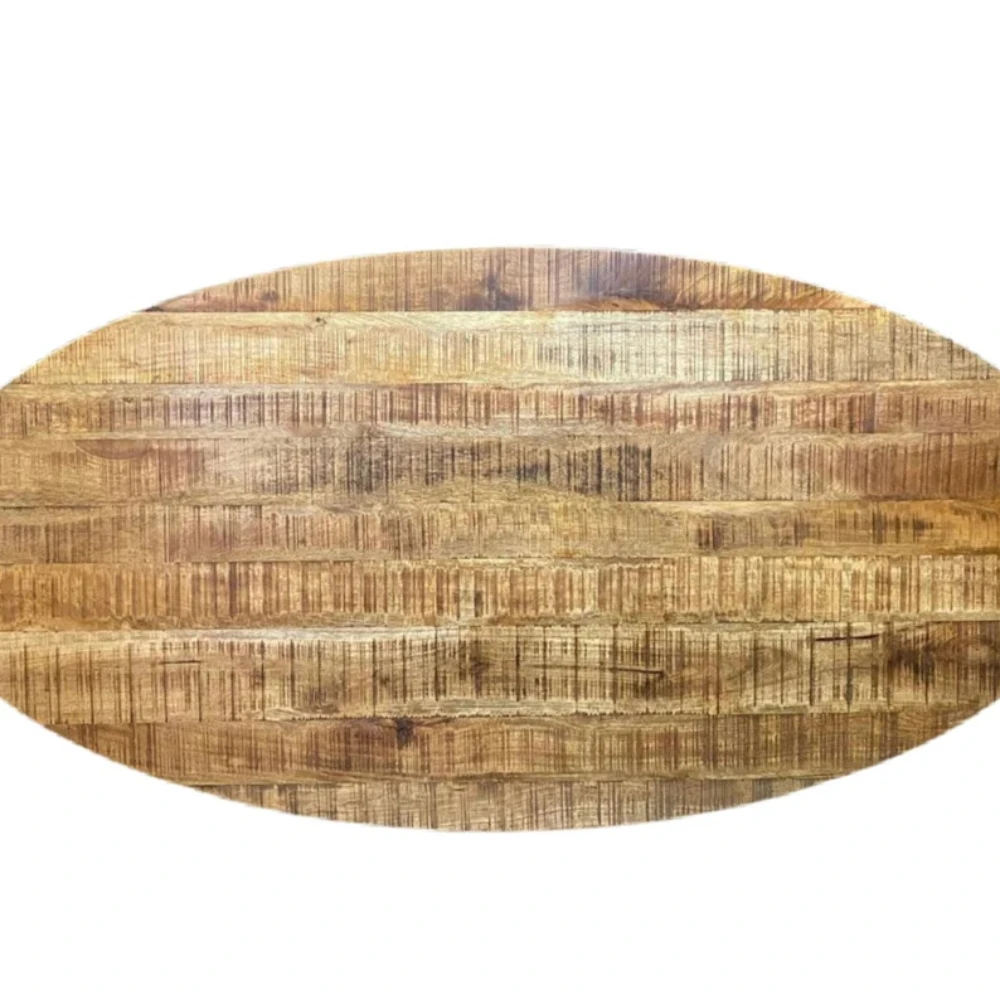 Fancy Shape New European Style Solid Mango Wood Oval Dining Table for Living Room Restaurant Home Office and Bedroom Mall Use