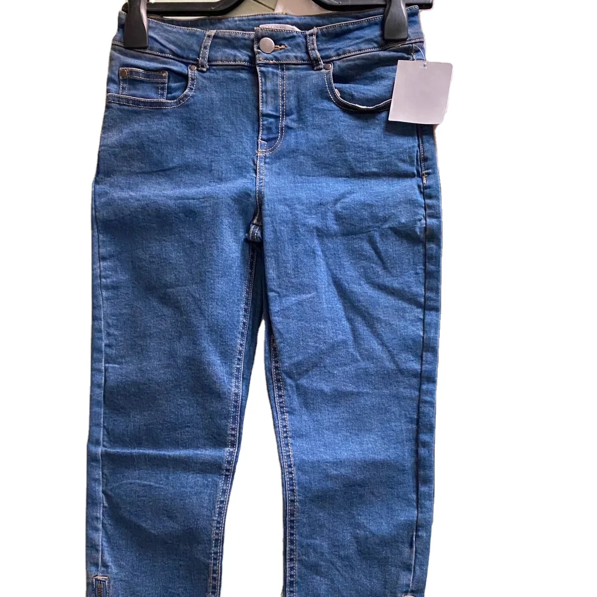 Fashionable Latest Wholesale Womens Ripped Capri Jeans Stretch Destroyed Slim Fit Denim Capri Pant From Bangladesh