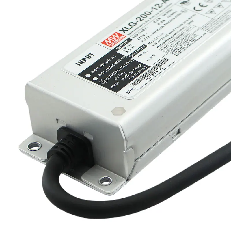 Бренд Mean Well представляет XLG-200-L-AB работающего на постоянном токе 12 В в Вход светодиодный драйвер Ip67 Наско Cob светодиодные светильники с цифровым адресным