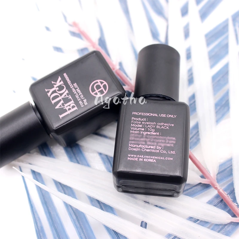 Private Label Lady Black Glue 10ml Professional Lash Glue Korea Natural sky ib adhesive Eyelash Extensions Glue