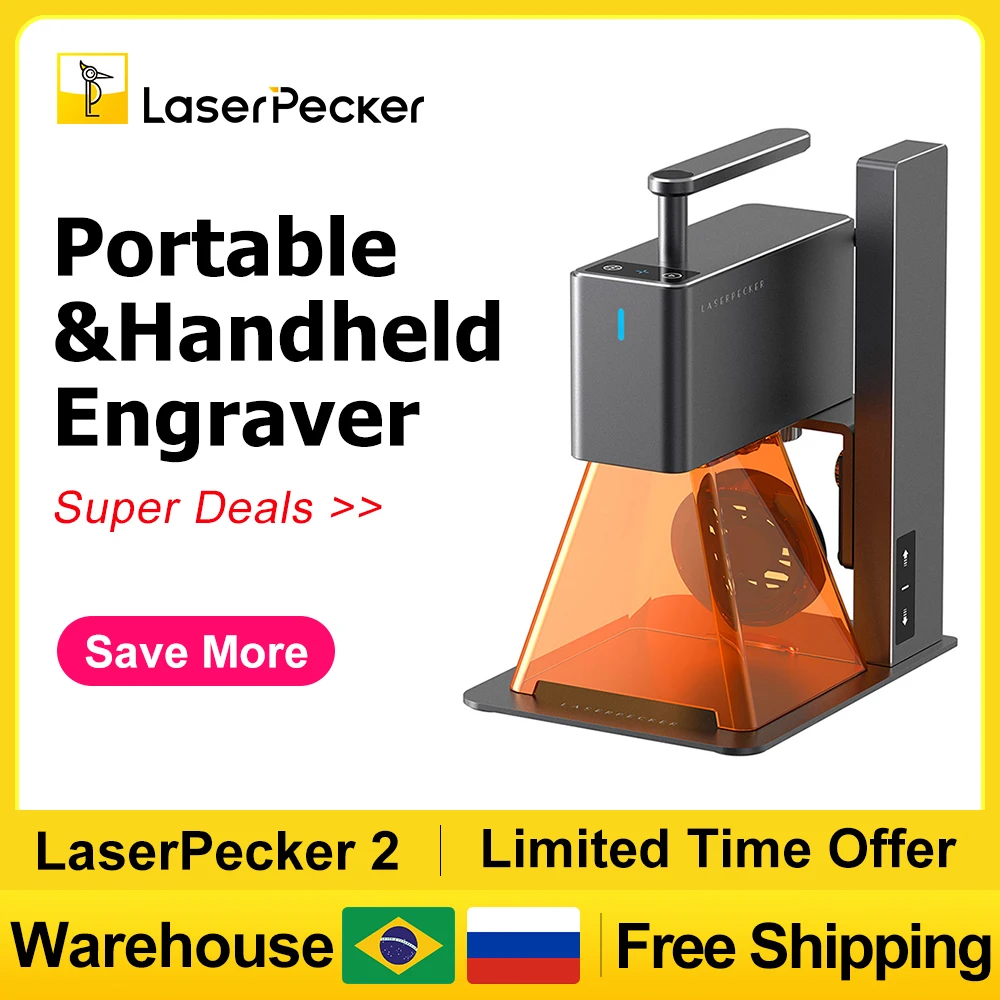 LaserPecker 2 450nm Portable   Engraver 600mm/s Super Fast Engraving High Accuracy Phone and PC   Engraving Machine