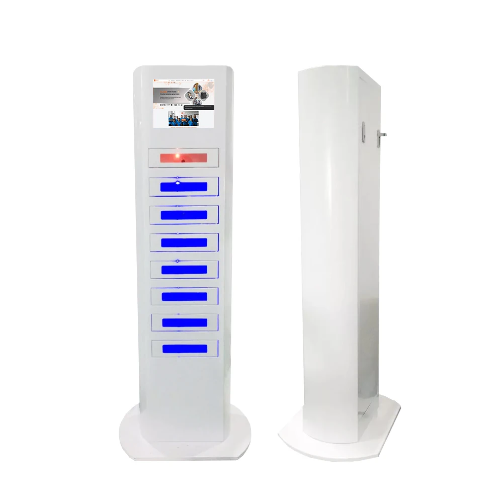 15 Inch Capacitive Touch Screen Phone Charging Station Kiosk with 8 Lockers