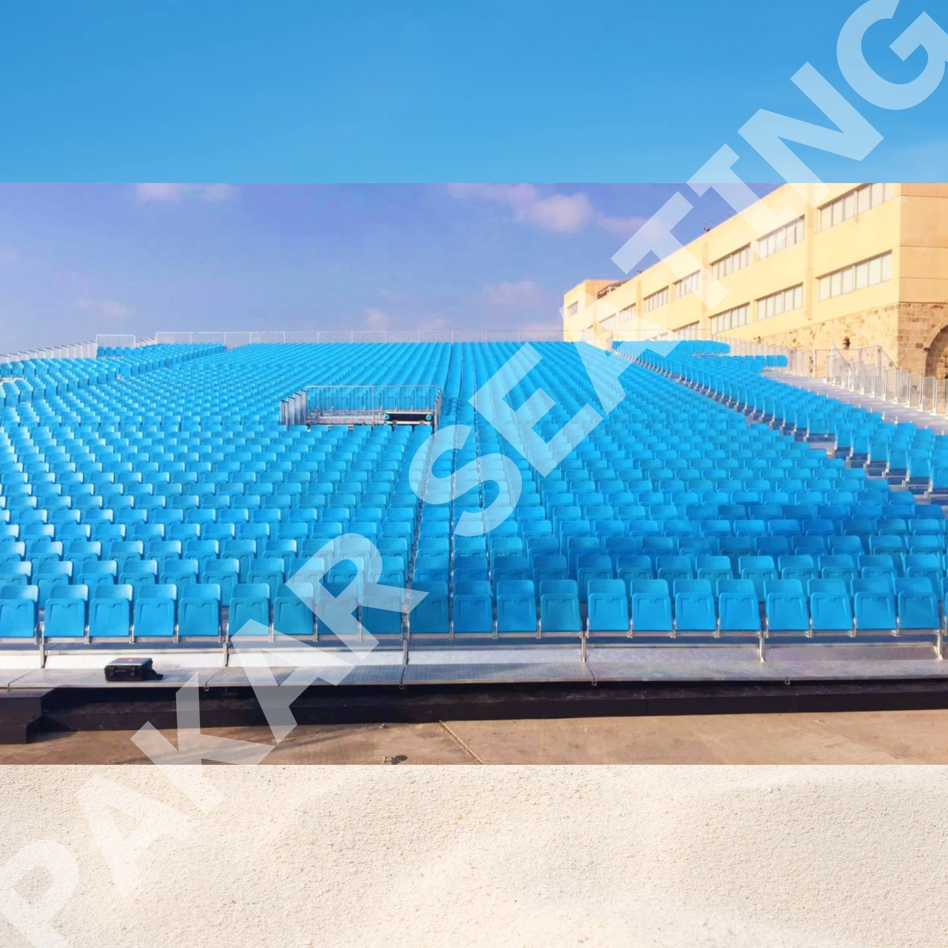 Portable Outdoor grandstand  Seating on Aluminum & Steel Scaffolding for Indoor Sports Stadiums & Schools