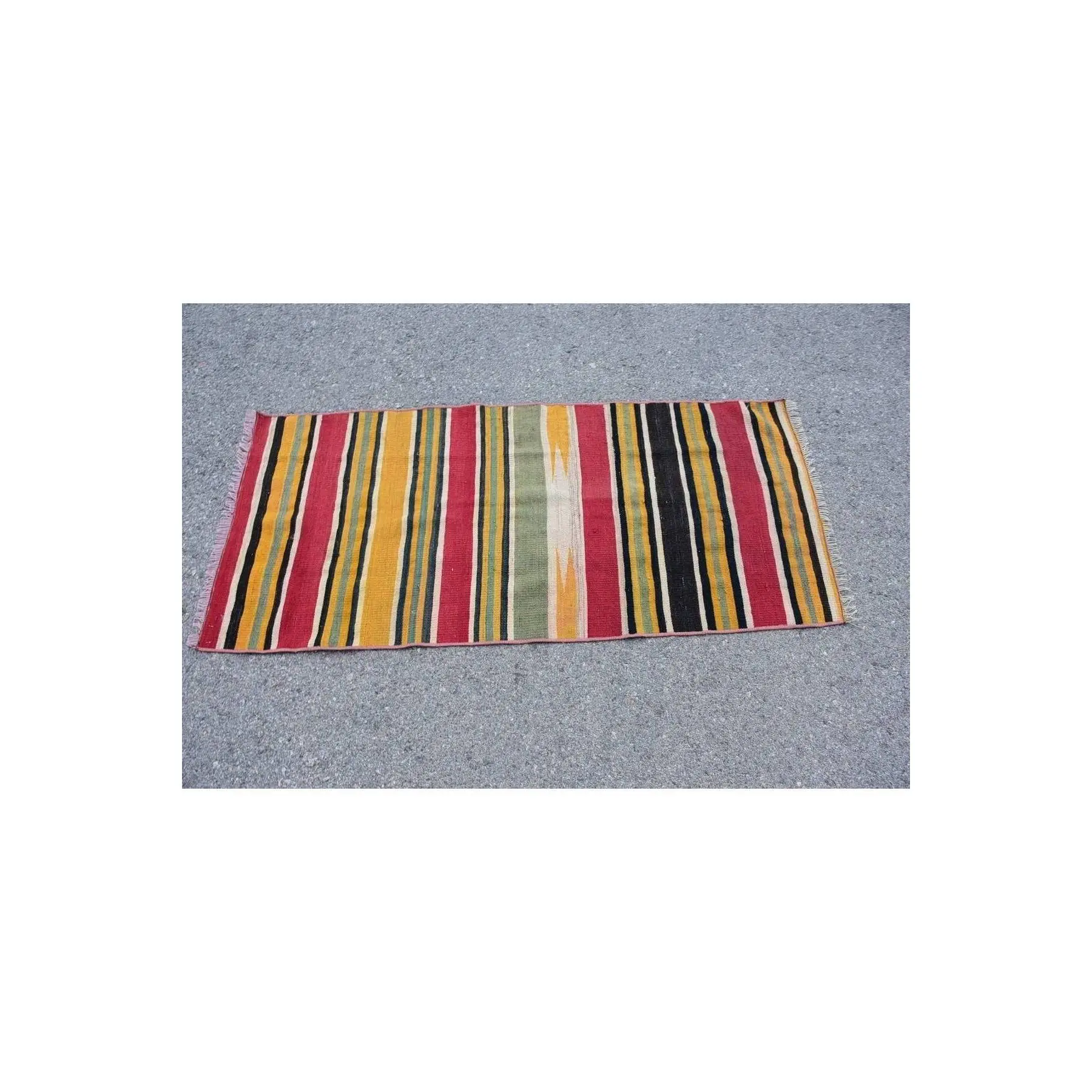Nostalgic Kilim, Anatolian Kilim, Car Mat Kilim, 64x146 cm Small Kilim, Yellow Antique Kilim