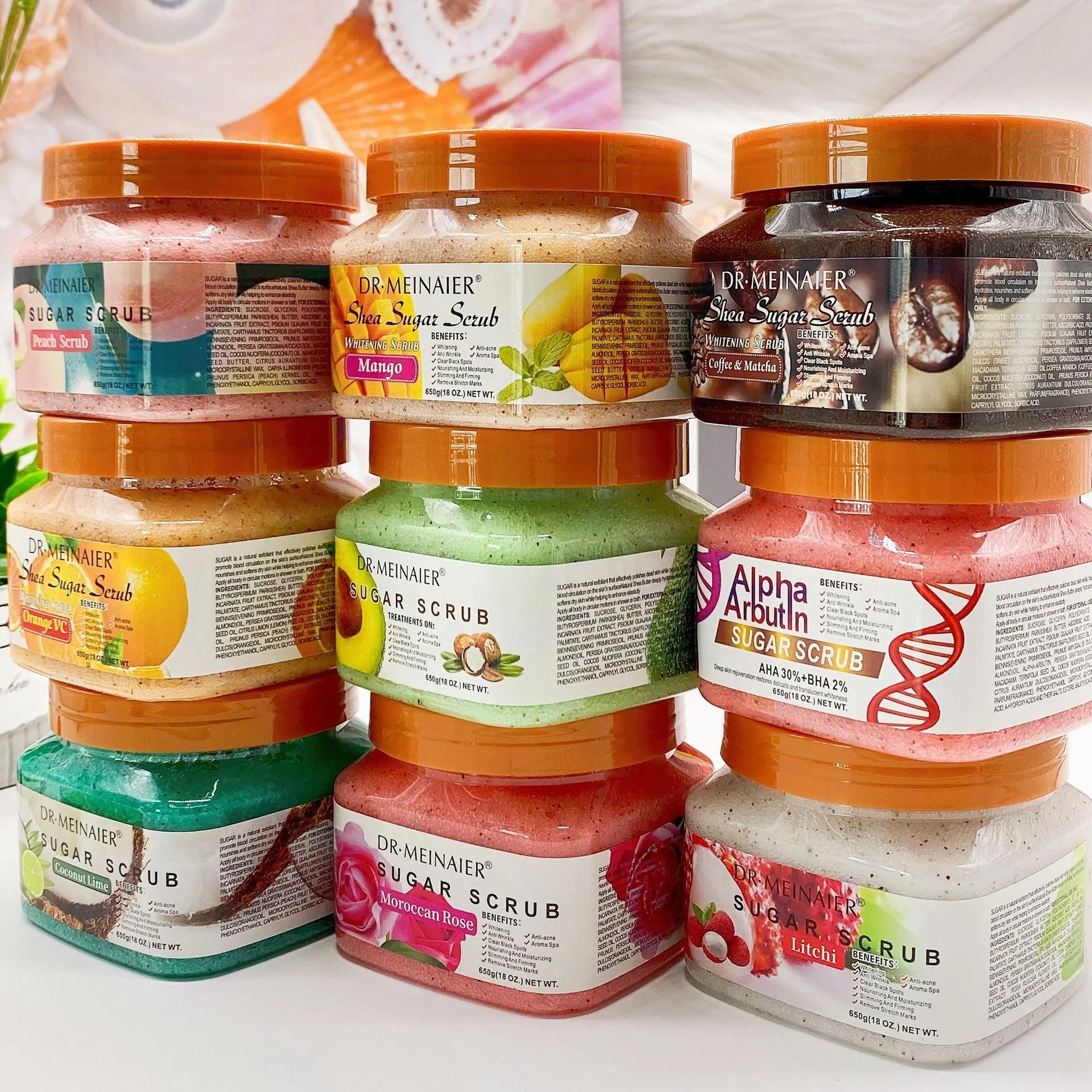 Ice Cream Bath Scrub Sugar Black Exfoliating Bath salts Chicken Skin Full Body Bath Scrub 650g