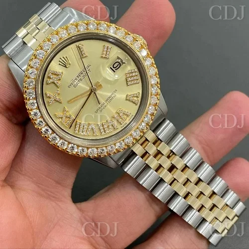 Hot Selling Luxury Iced Out Watch VVS Moissanite Diamond Stainless Steel Stylish Custom Hip Hop Luxury Wrist Watch For Men