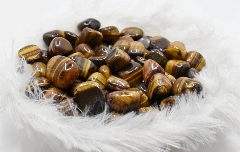 High Quality Tiger Eye Tumbled Stones Polished Tiger Eye Crystal Tumble Stones Flashy Tiger Eye Healing Tumbled Stones