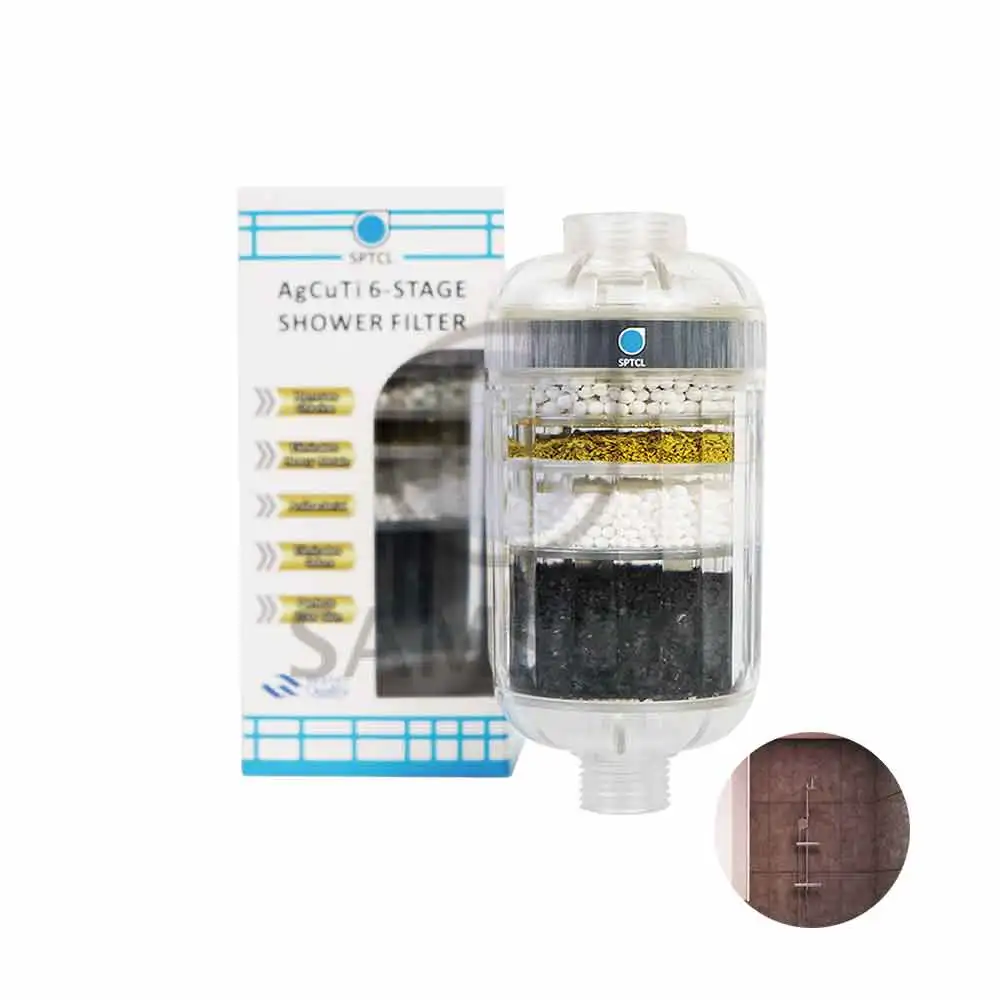 high quality product 6-stage pure shower water filter for shower head