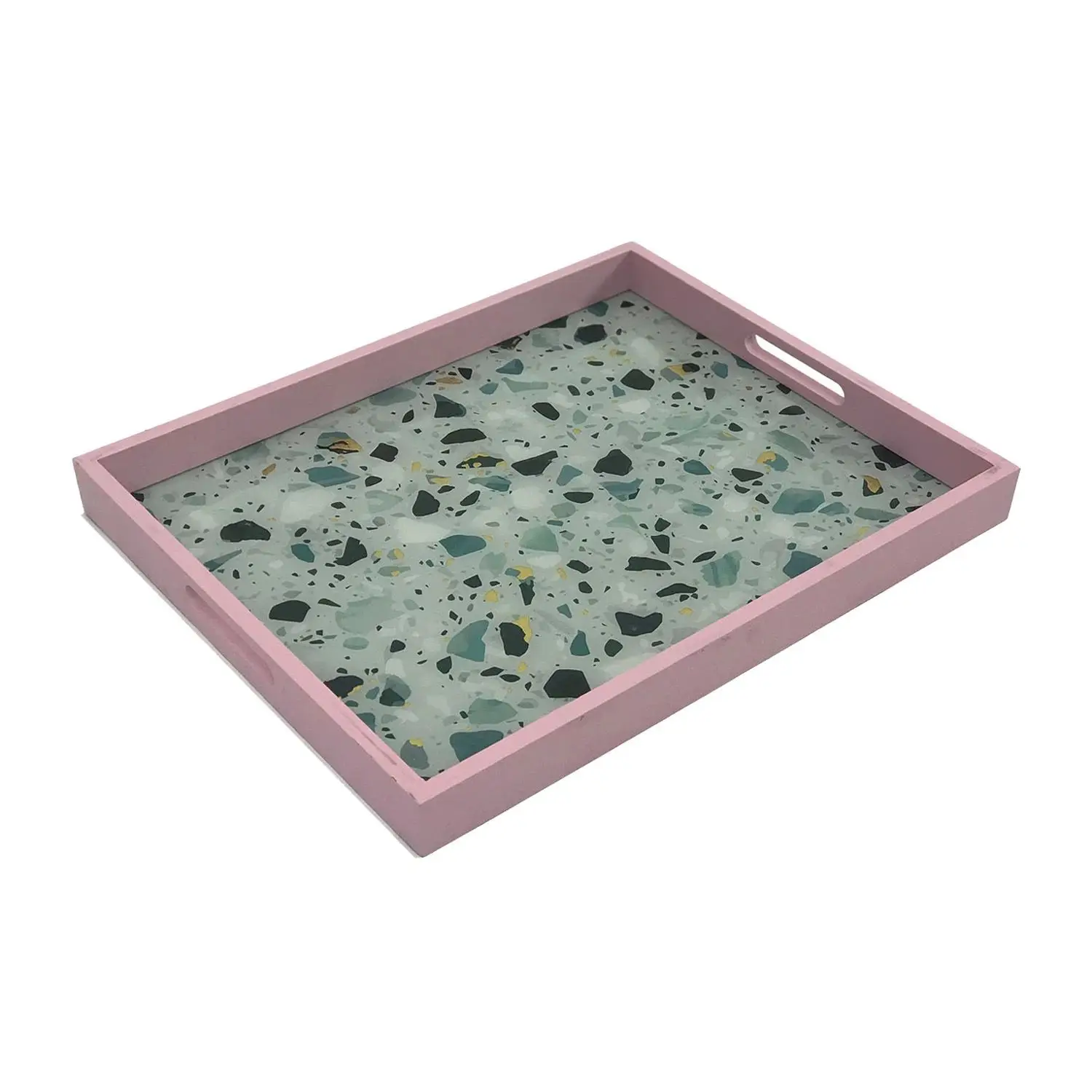 Factory Wholesale Price MDF Board Food Serving Tray Enamel Sticker Print Breakfast Tray Tableware Tabletop Tray Dishes Plates