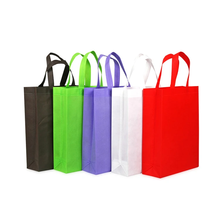 Eco friendly recycled RPET Nonwoven NWPP customized printing logo tote shopping bags for supermarket