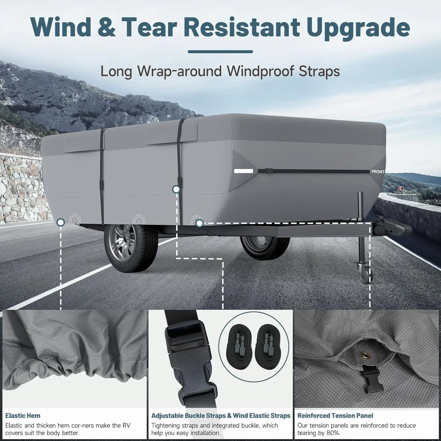 Pop Up Folding Breathable Ripstop Anti-UV Waterproof 7 Layers Top Tent Camper Trailer Cover RV Covers