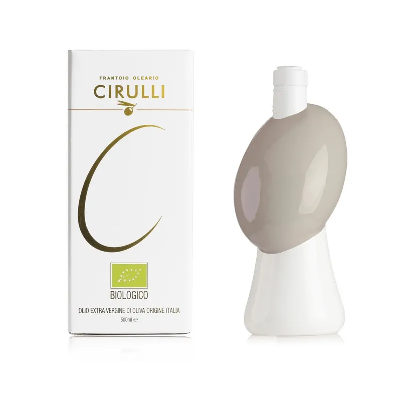 Premium quality italian Organic Extra Virgin Olive Oil Gray ORCETTO gift souvenir Coratina 500ml