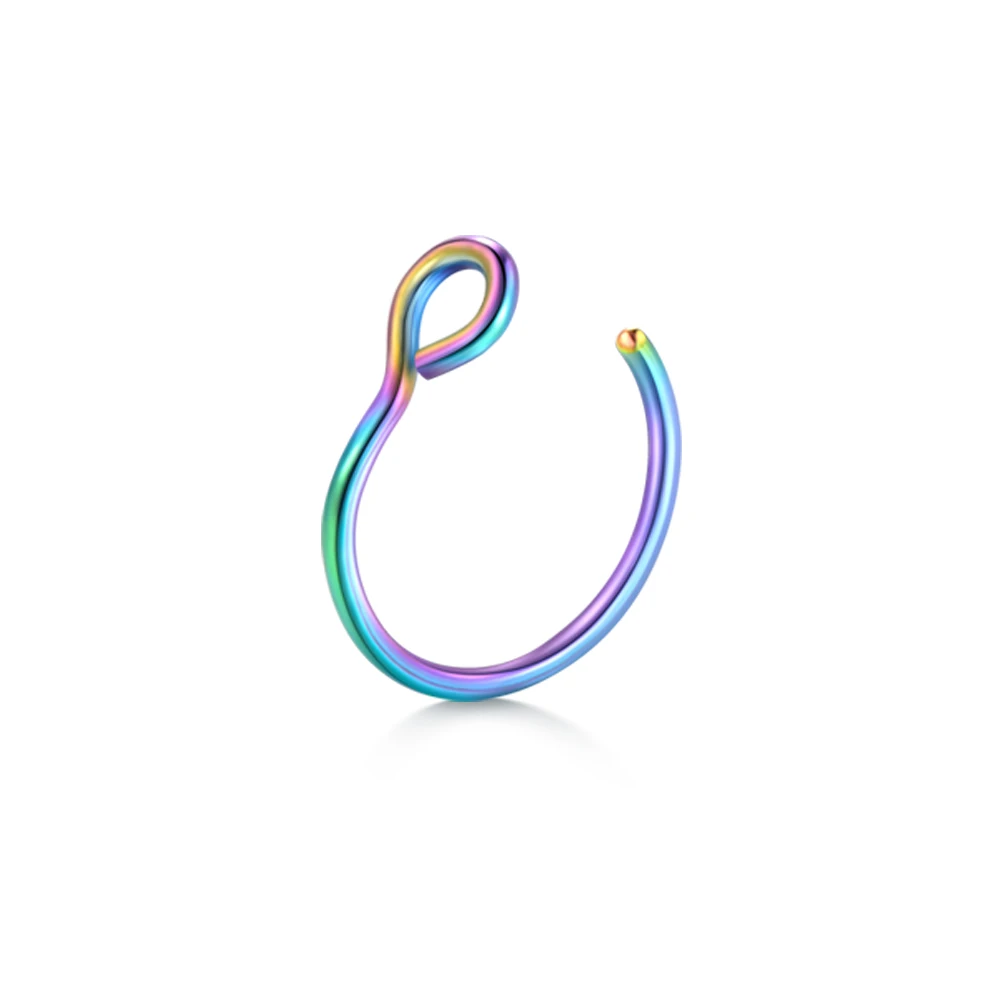 Stainless Steel Fake Nose Ring Hoop Non-Pierced Septum Rings Nose Clip Fake Nose Piercing Body Jewelry