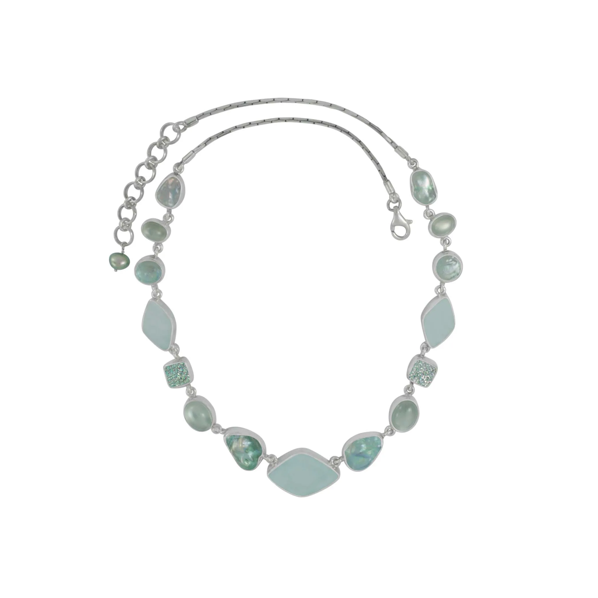 High Quality Necklace Recycled Glass Strand Chip Beads Natural Stone Women Choker Jewelry Collar Party Girls Hip Hop