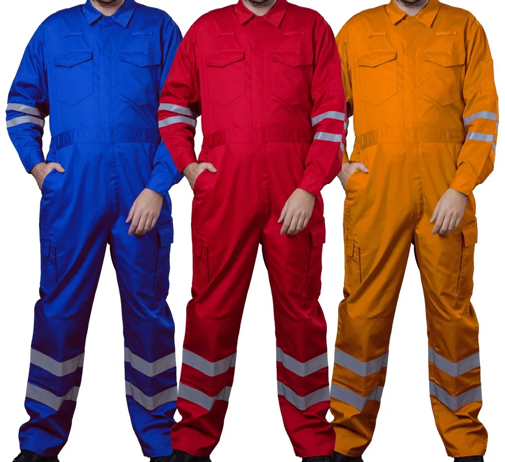 OEM Custom Logo Oil Gas Firefighting Workwear uniform Fire Resistant Coverall Reflective Flame Retardant Safety uniform