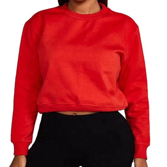 pull Over Street Wear Multi Color cropped Sweat Shirts For Women Cotton Made Winter Wear With Custom Logo