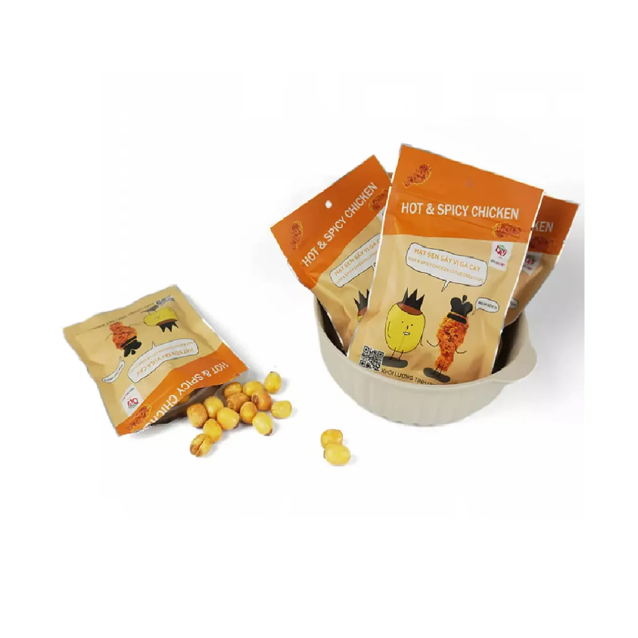 Crispy Type Texture Quality Best Price Supplier Reasonable OEM/ODM food snacks Hot & Spicy Chicken Lotus Seeds