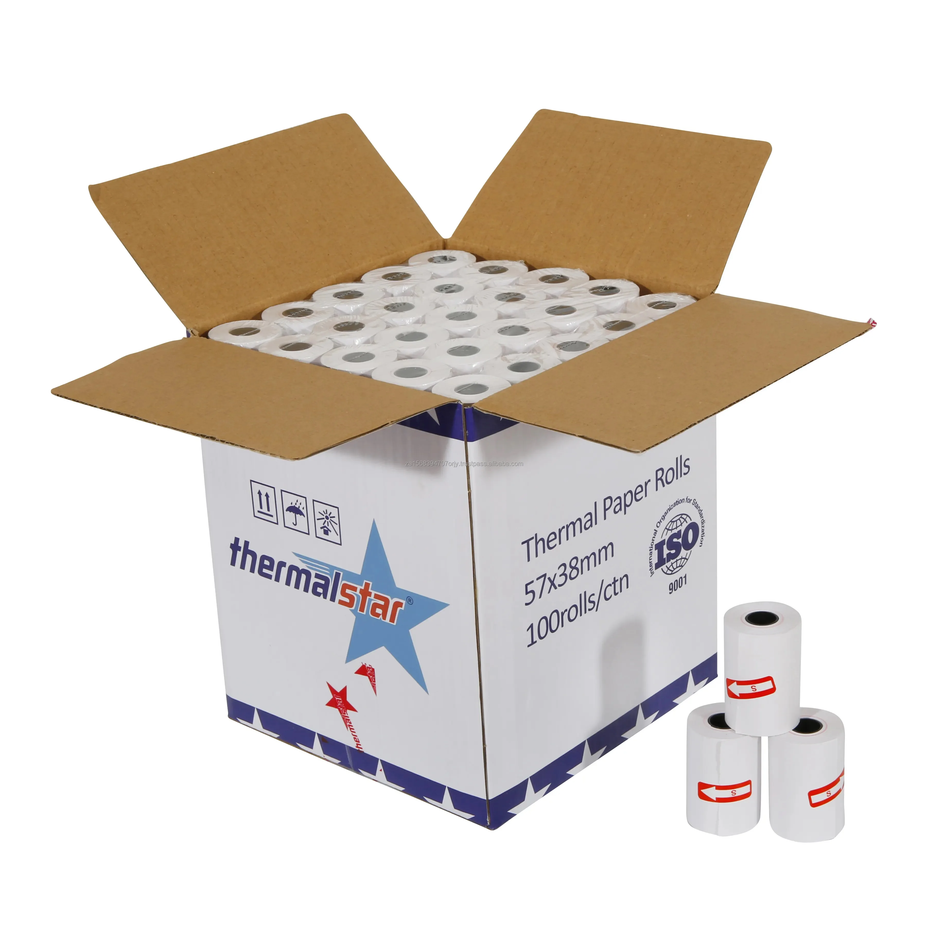 Factory Price 80x80 57x40 57x30 100/Case Traditional Cash Register POS Thermal Paper Roll Tape for Credit Card