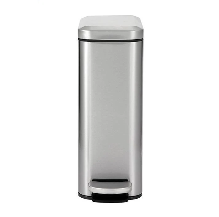 Free Standing Household Stainless Steel Garbage Bin with Lid Kitchen Foot Pedal Trash Can for Bathroom