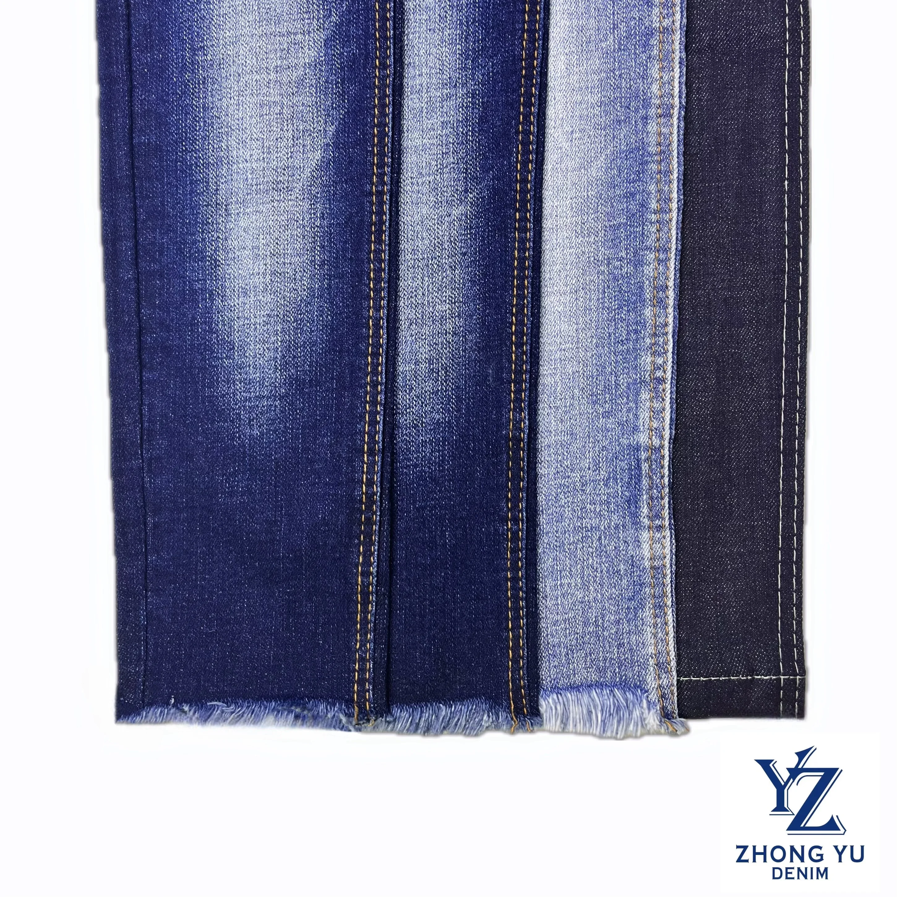 10.5oz Factory Direct Sale 7+7x14 92.5%cotton high stretch slim-fit Jean denim fabric Supplier with 1% elasticity