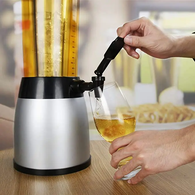 bottoms up plastic 2.5l acrylic juice dispenser juicer bottle customized beer tower dispenser