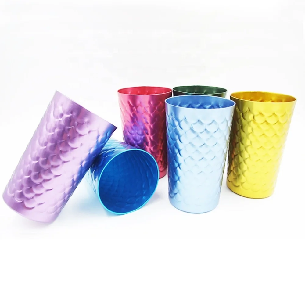 Custom Anodized Colors Aluminium Foil  Cold Cups Metal Cup For Beer Coffee Drinks Aluminium cup 12oz 16oz 18oz 20oz