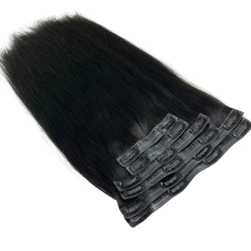 Wholesale Raw Vietnamese Human Hair Extensions Black Invisible Seamless Clip In Straight Double Drawn Hair From Luxshine Hair